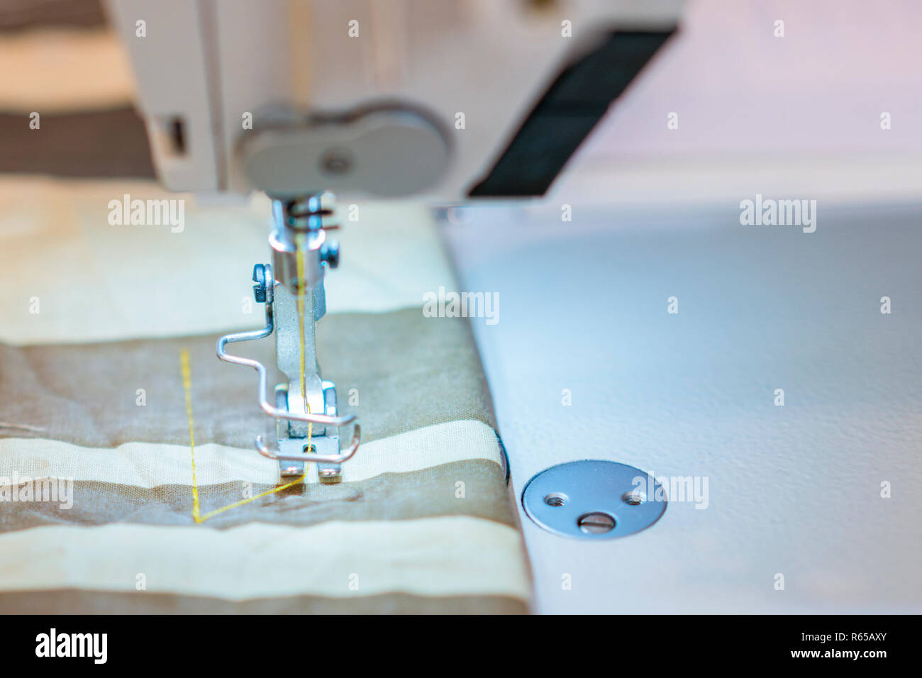 Close up of a professional typewriter for tailoring at a manufacturing ...
