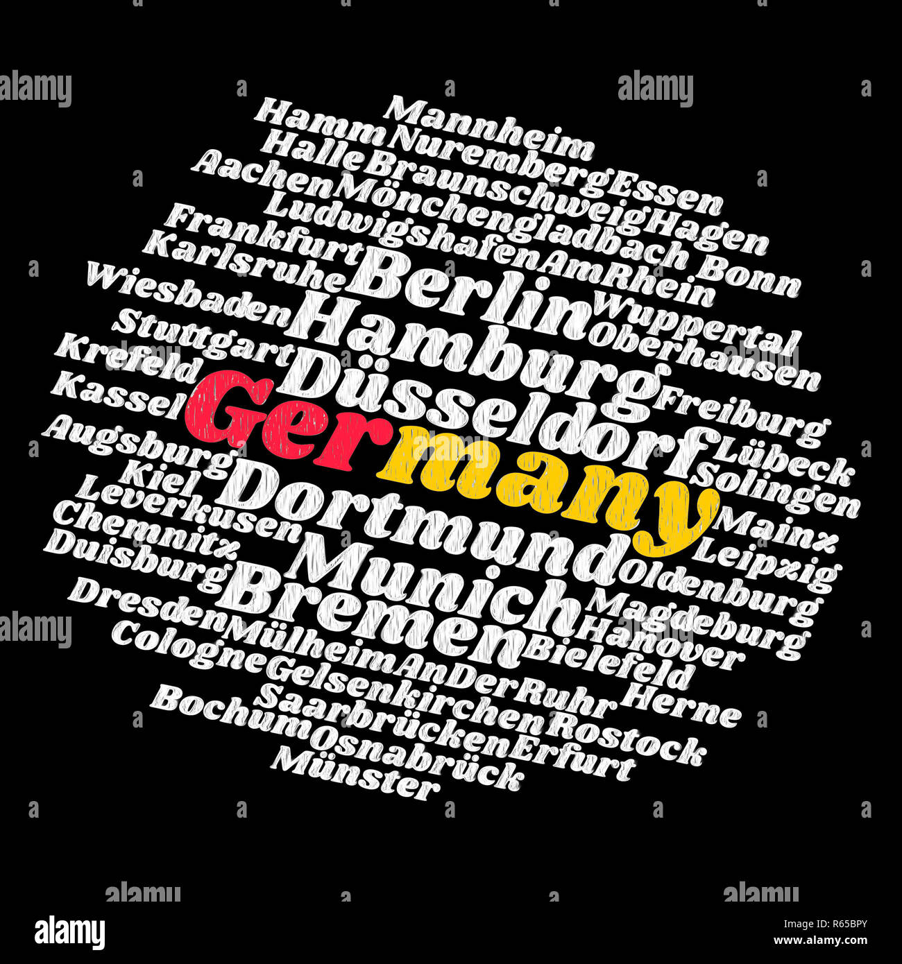 German cities word cloud Stock Photo Alamy