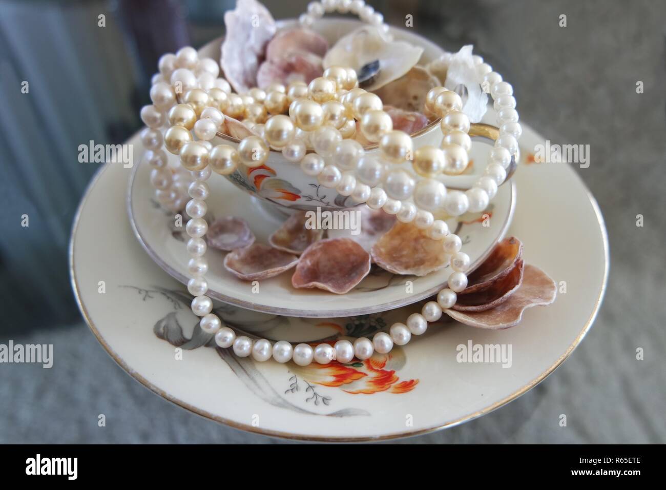 pearls and shells Stock Photo