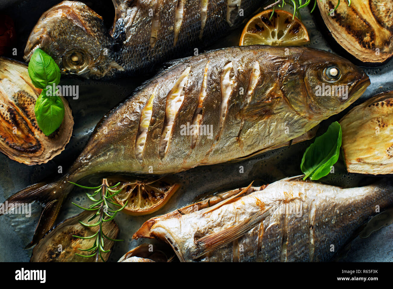 Fish food Stock Photo