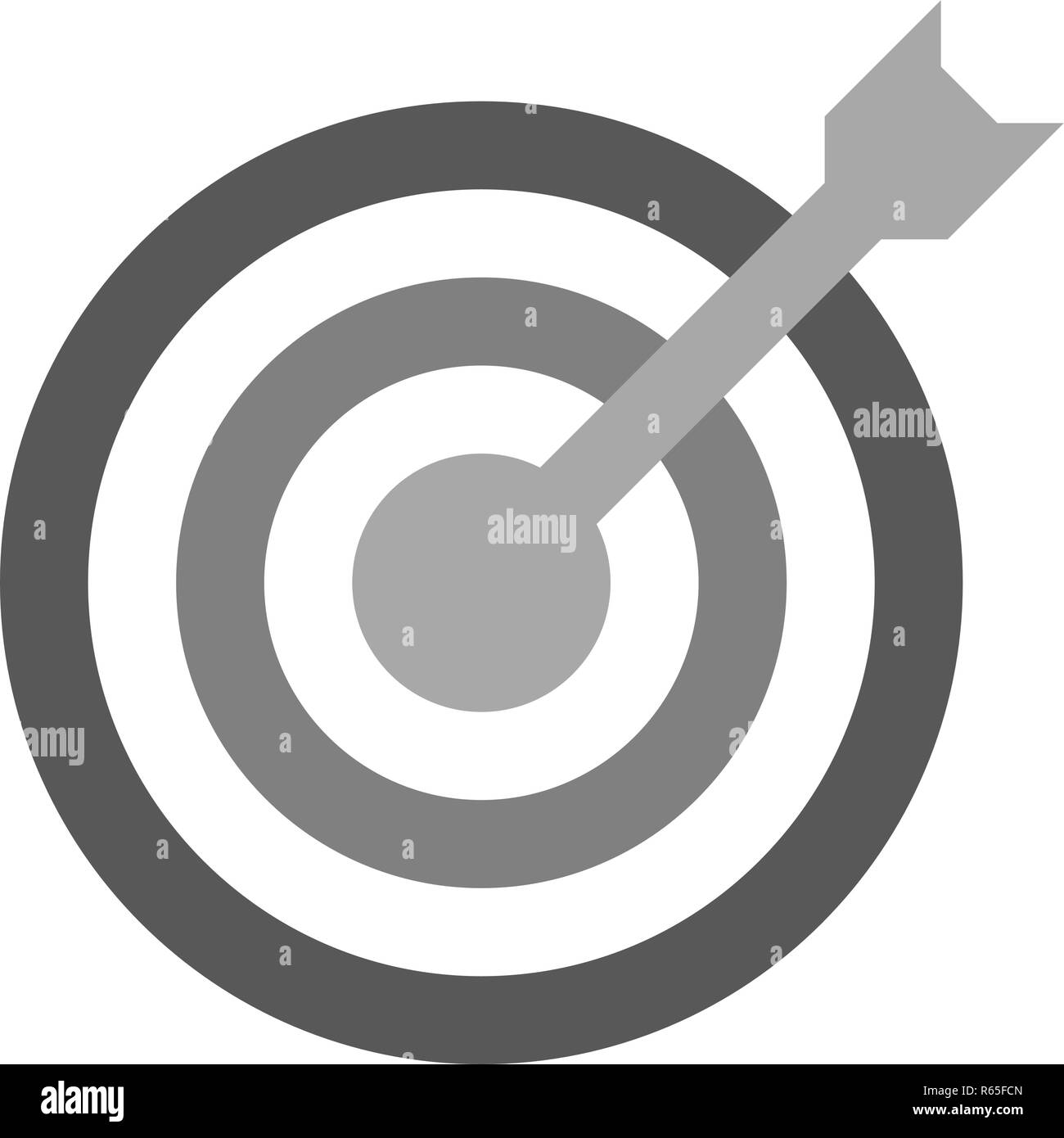Target sign - medium gray shades transparent with dart, isolated ...