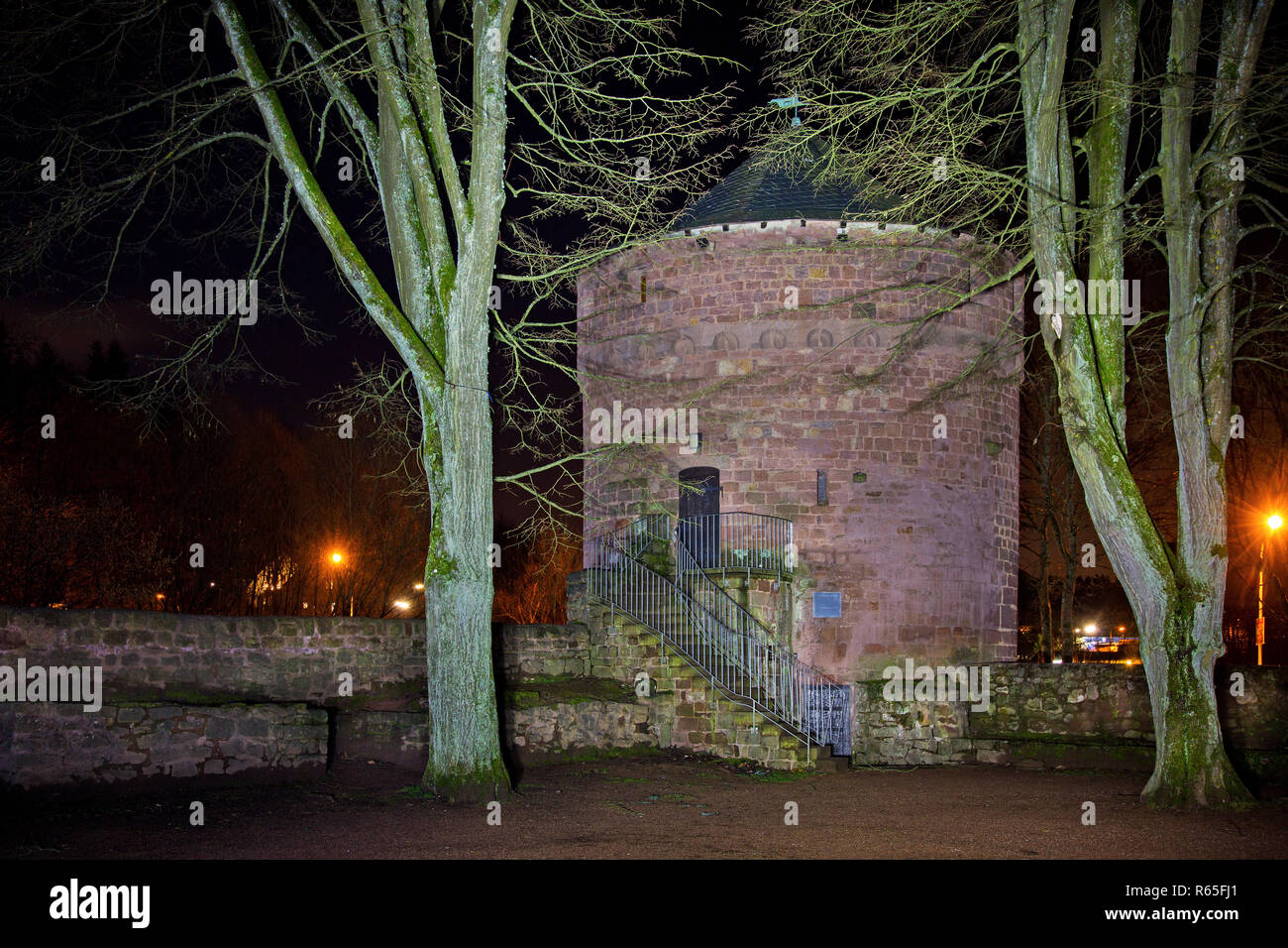 castle kerpen in illingen at night Stock Photo
