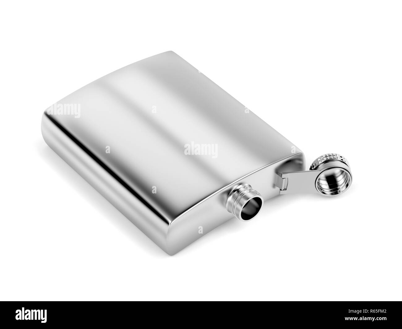 Hip flask on white Stock Photo Alamy