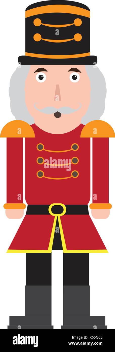 Isolated cute nutcracker soldier Stock Vector