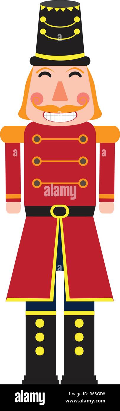 Isolated cute nutcracker soldier Stock Vector