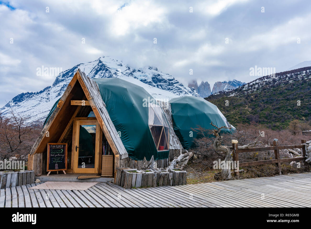 Ecocamp in Torres del Paine National Park in Chile Stock Photo