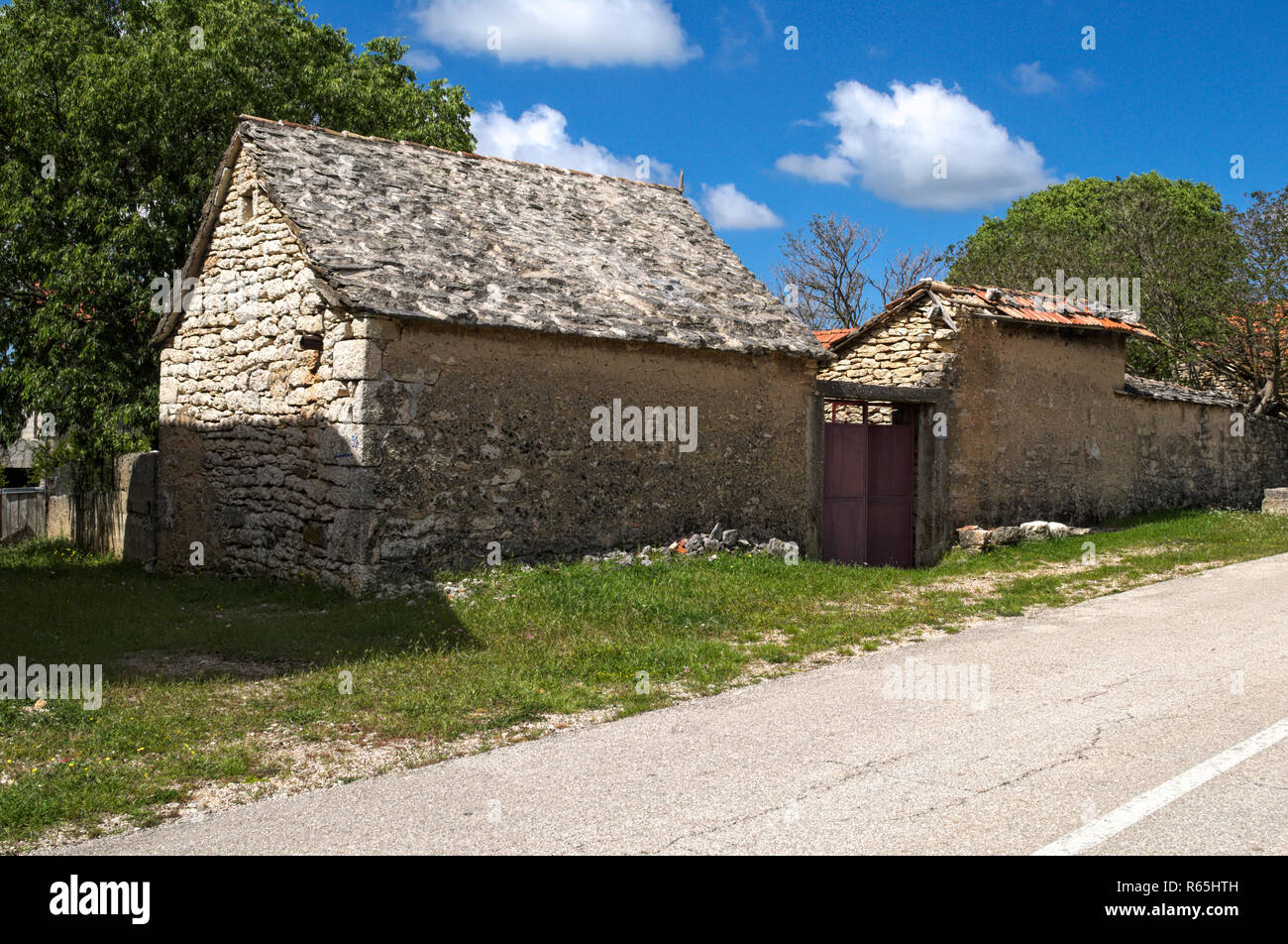 Mediterranean style stone house Stock Photo - Alamy