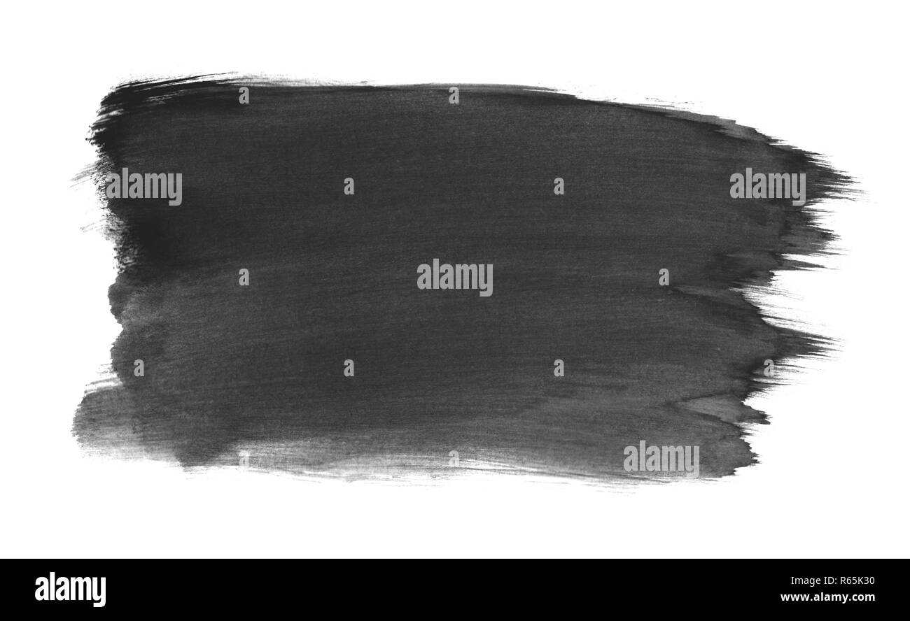 black painted background with watercolor Stock Photo