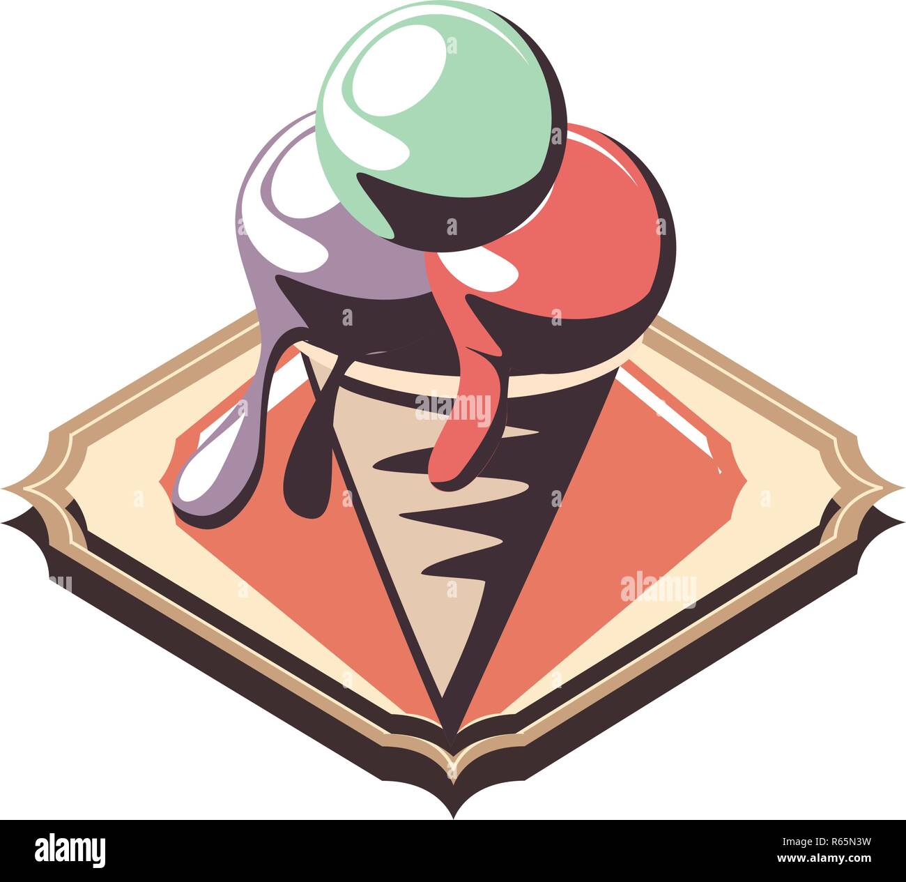 retro ice cream frame vector illustration design Stock Vector