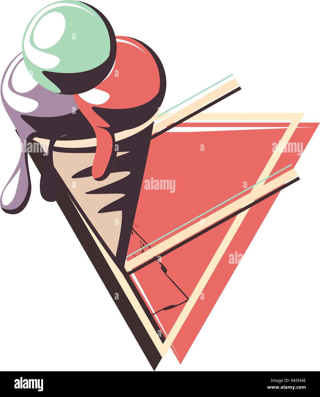 retro ice cream frame vector illustration design Stock Vector