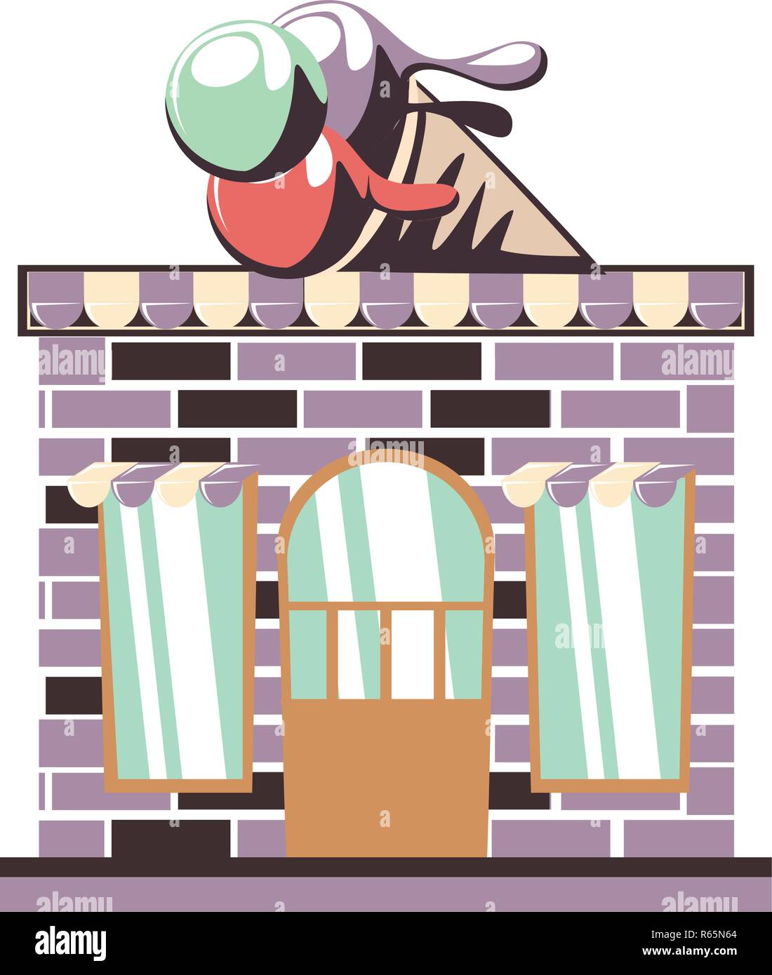 ice cream shop building vector illustration design Stock Vector