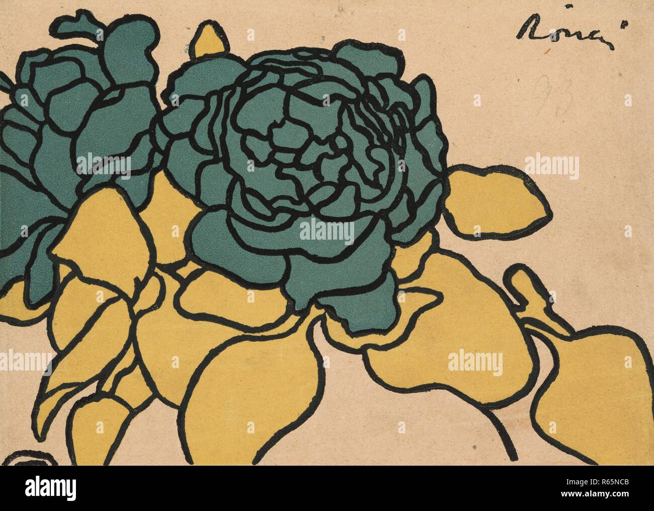 Flower Still Life. Dimensions: 12.3 cm x 17.6 cm, 12 cm x 17.2 cm. Museum: Van Gogh Museum, Amsterdam. Author: RIPPL-RONAI, JOZSEF. Stock Photo