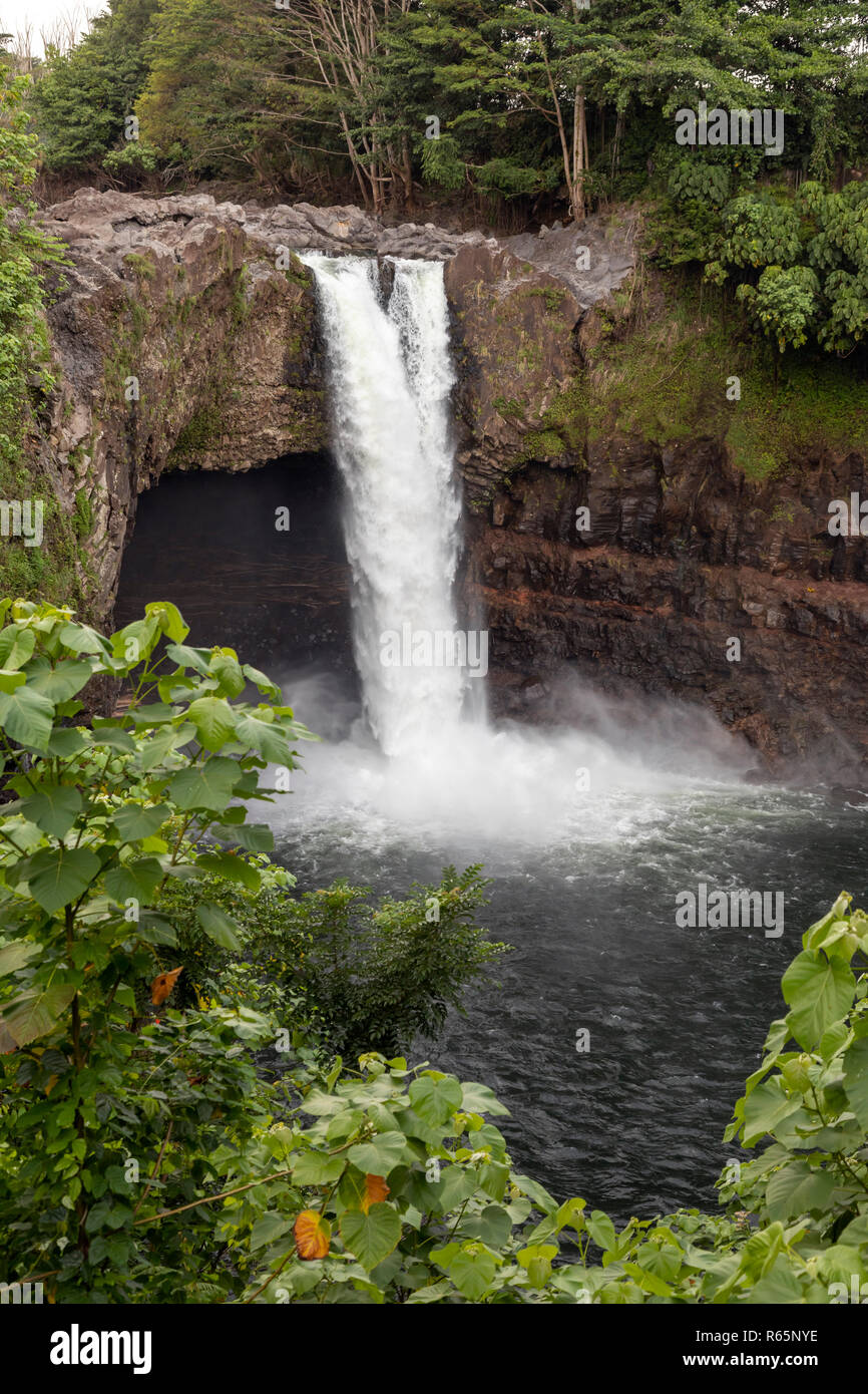 Hilo, Hawaii - Rainbow Falls. Stock Photo