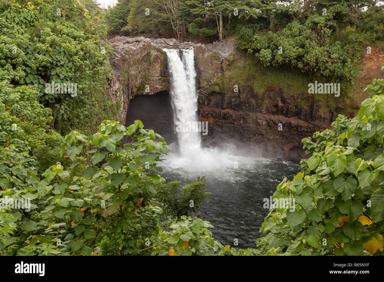 Hilo, Hawaii - Rainbow Falls. Stock Photo