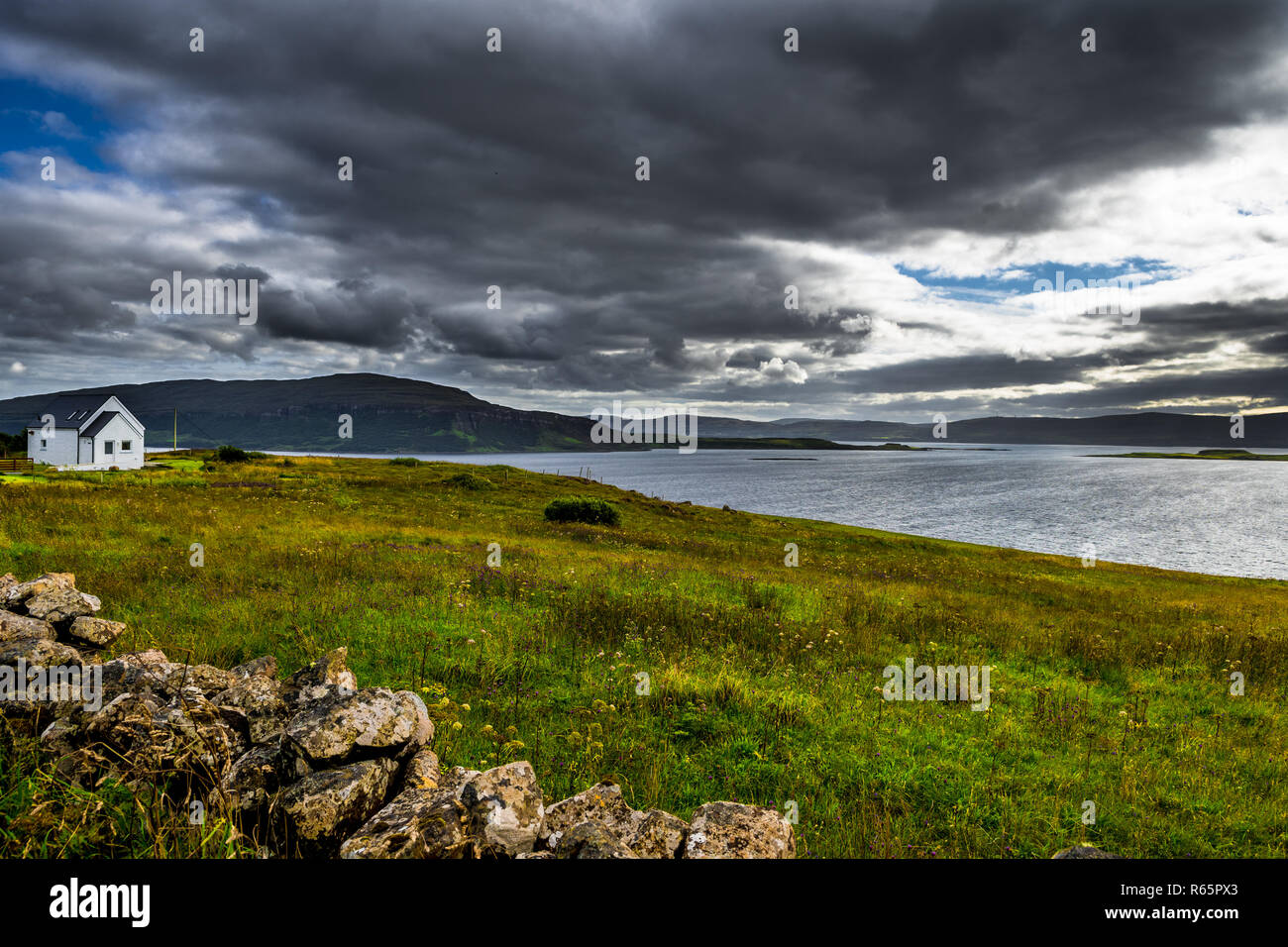 Lonesome House At The Scenic Coast Of The Isle Of Skye In Scotland ...
