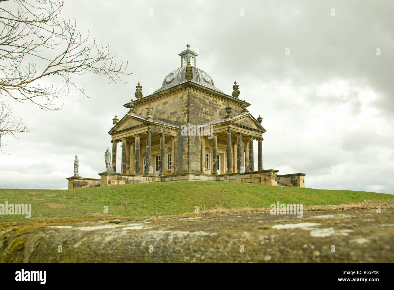 The temple of the four winds in dramatic lighting in the grounds of