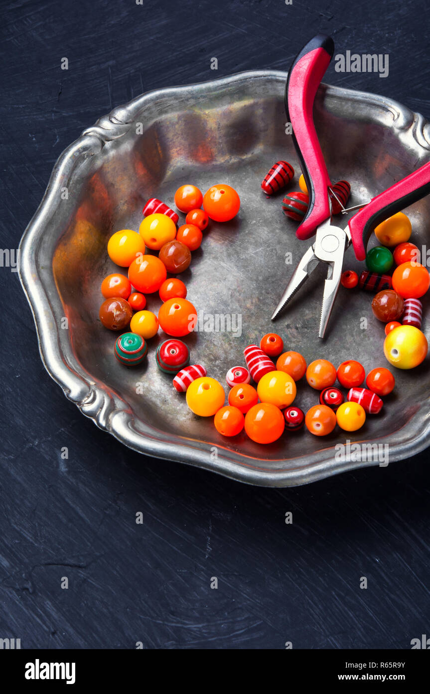 bright plastic beads Stock Photo