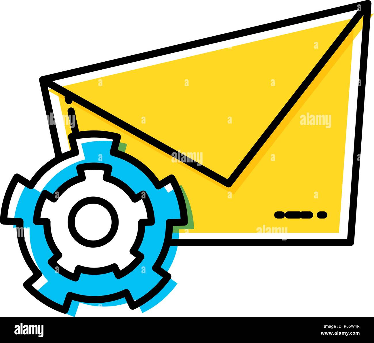 envelope mail with gear vector illustration design Stock Vector Image ...