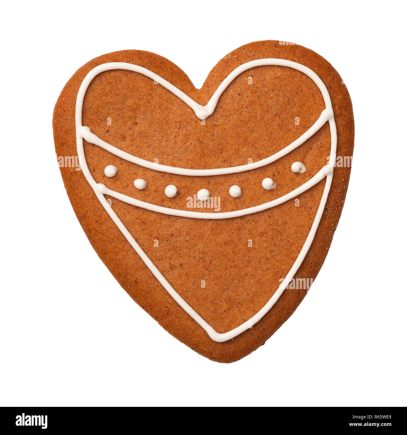 Gingerbread Heart Isolated on White Background Stock Photo - Alamy