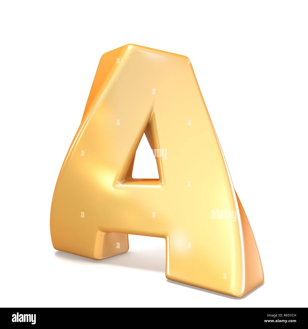 Orange twisted font uppercase letter A 3D Stock Photo - Alamy