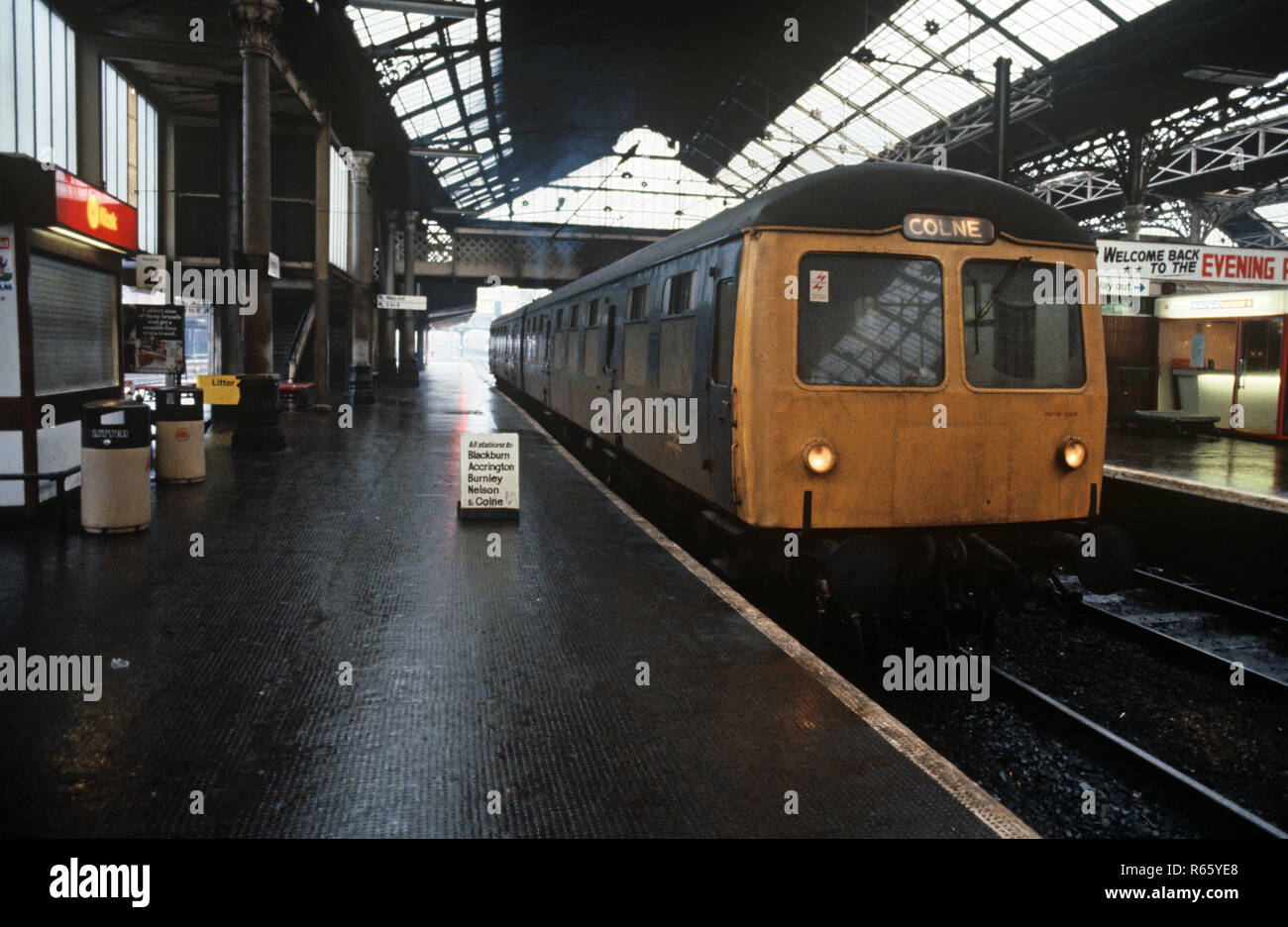 Diesel Multiple Unit at Preston station on the Preston to Colne railway