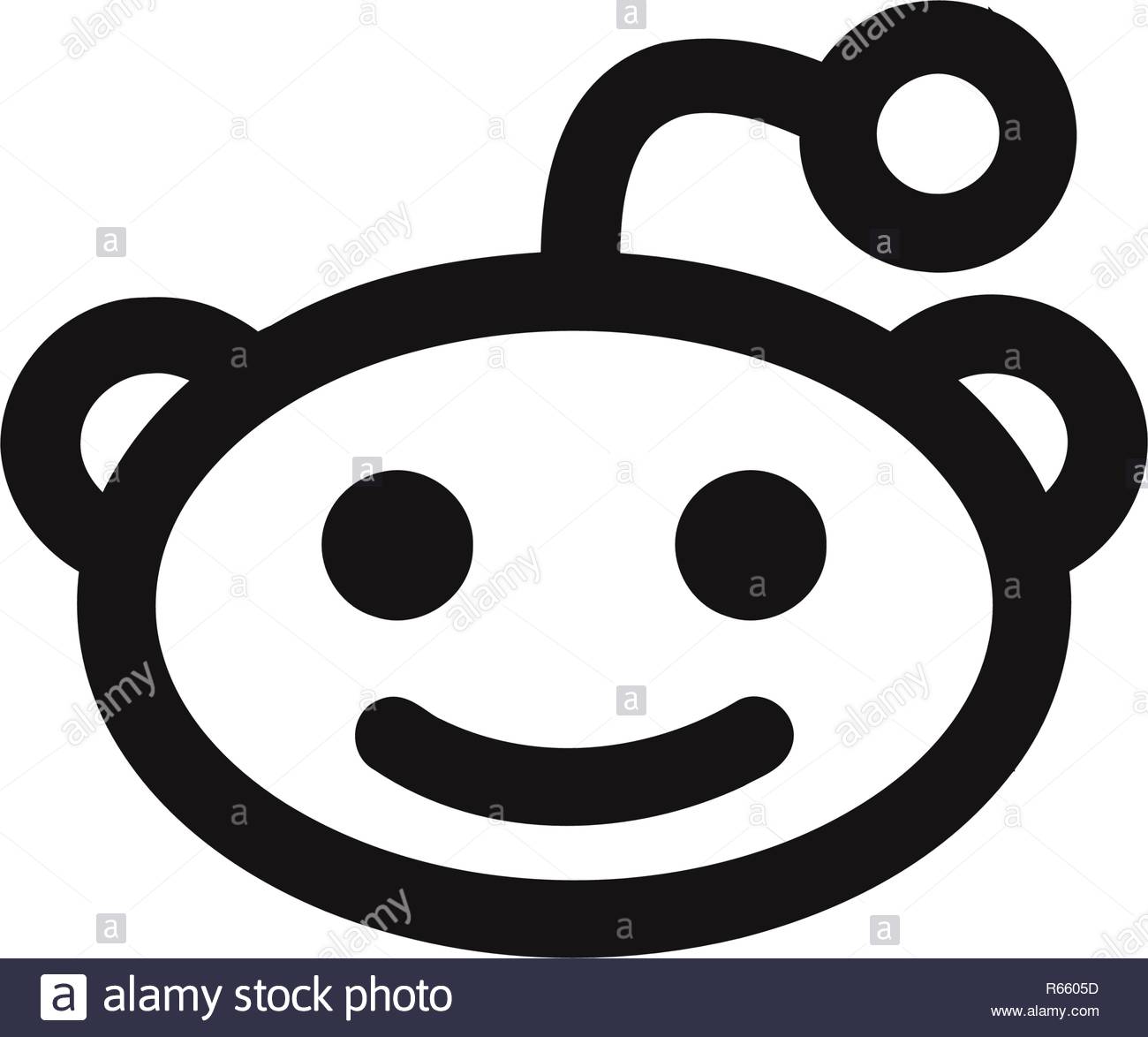 Reddit Alien Head Logo Vector Icon Stock Vector Art Illustration