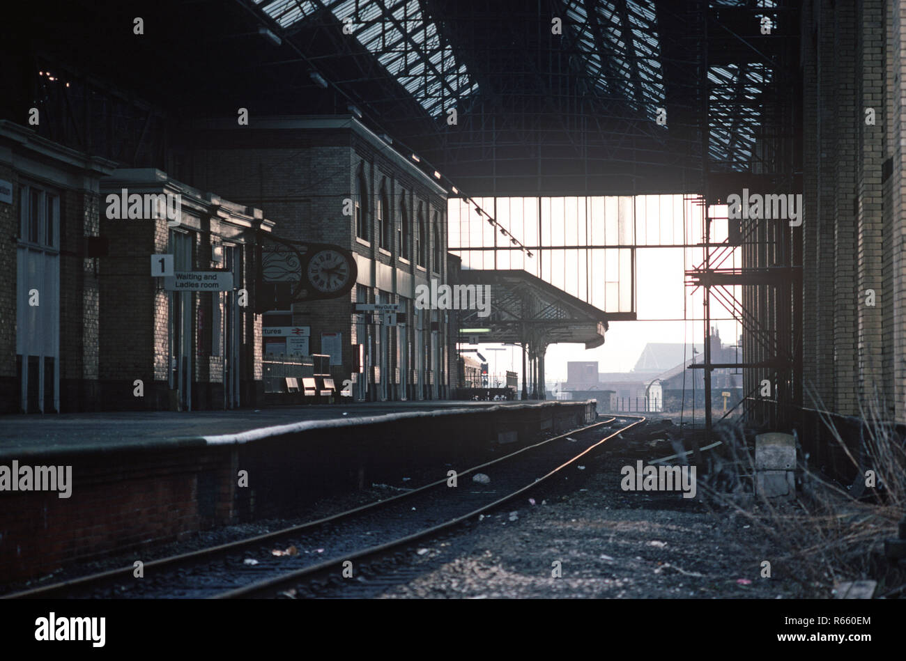 Blackburn station on the British Rail Preston to Colne railway line, Lancashire, Great Britain