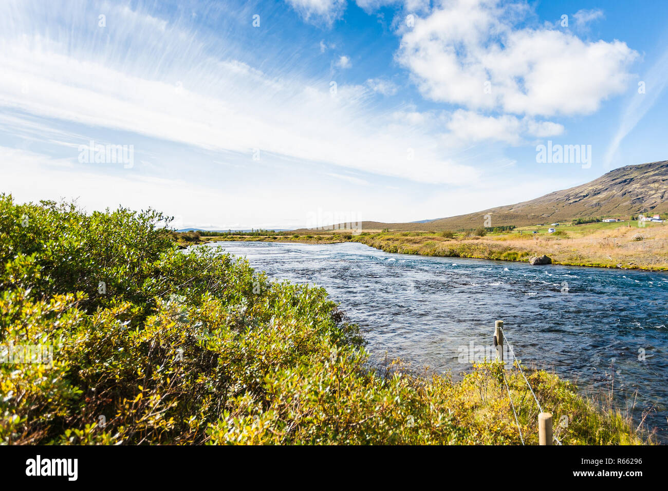 riverbed of Bruara River in Iceland in september Stock Photo