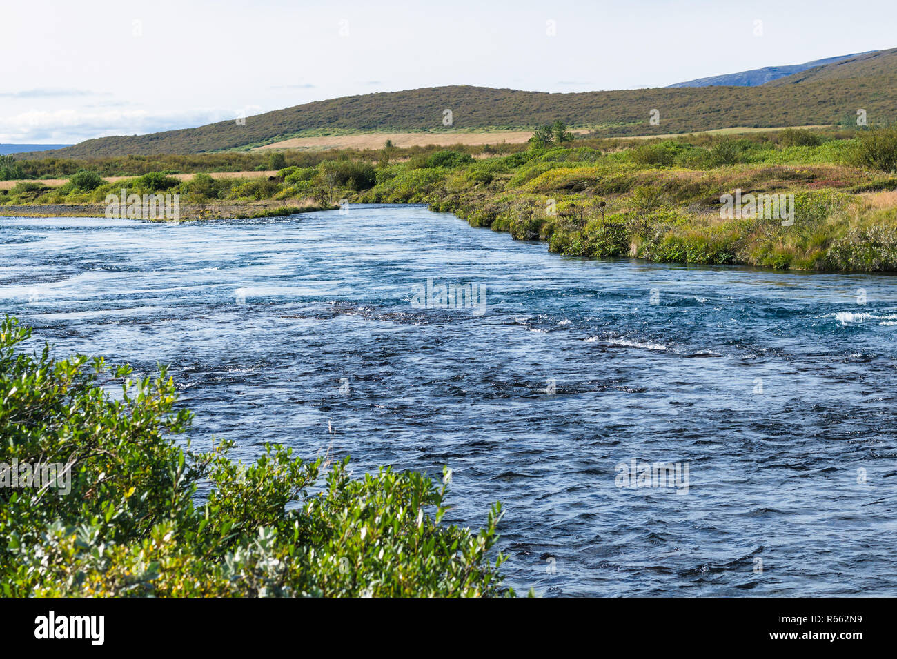 riverbed of Bruara river in Iceland Stock Photo