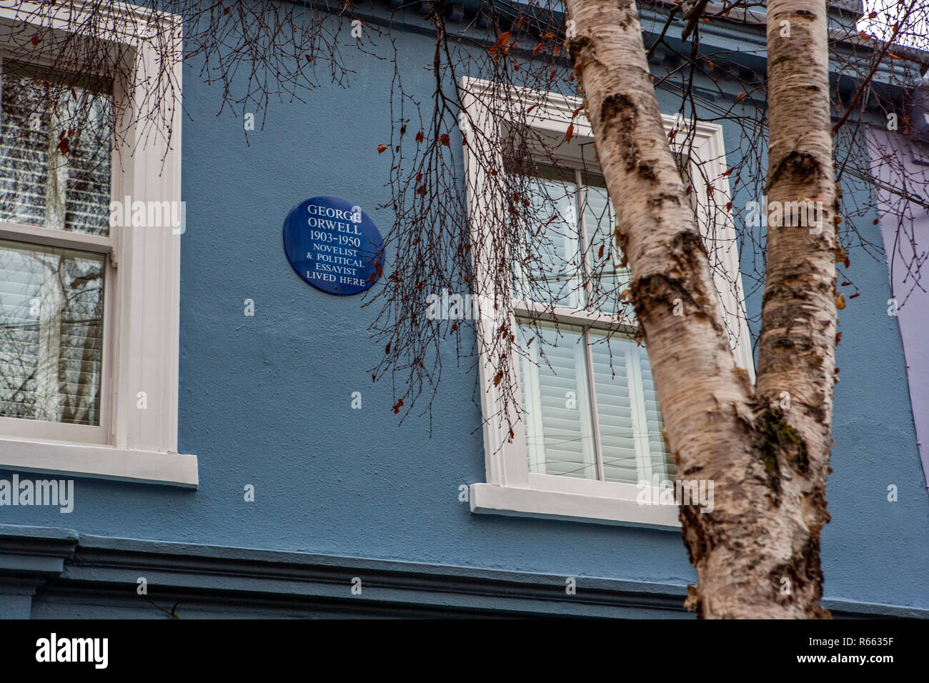 George Orwell Blue Plaque, Portobello Road, Notting Hill, London Stock Photo