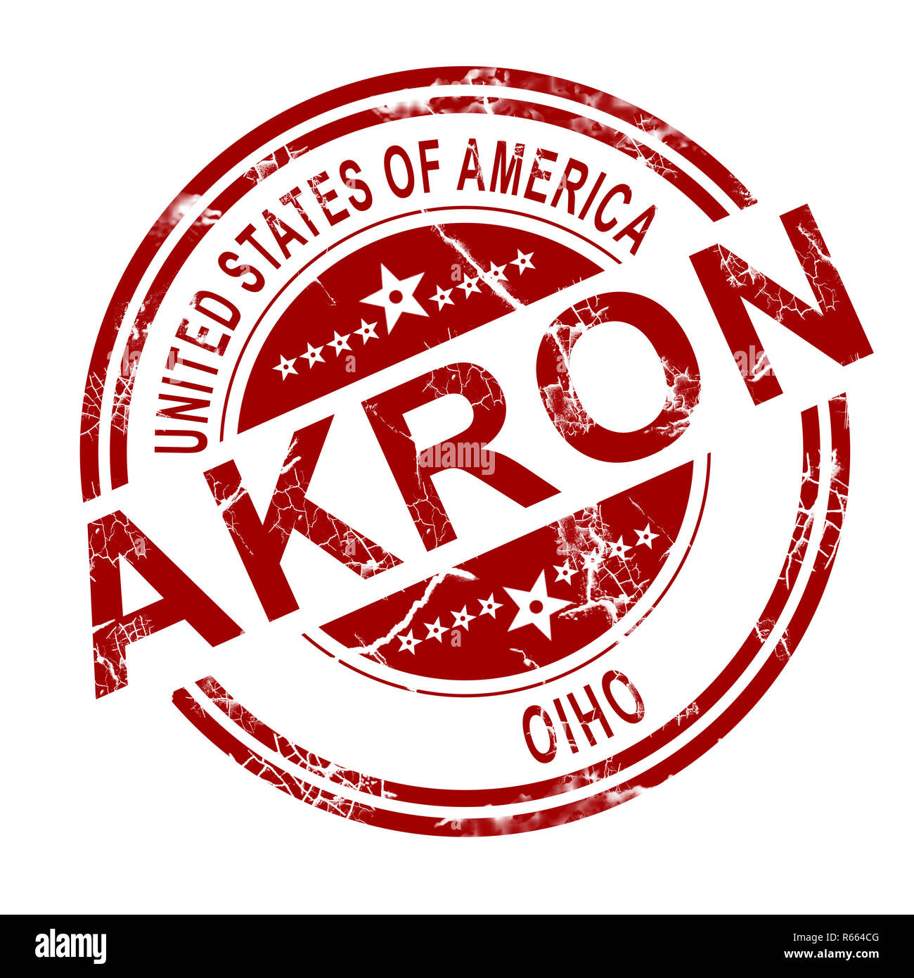 Akron Ohio stamp with white background Stock Photo