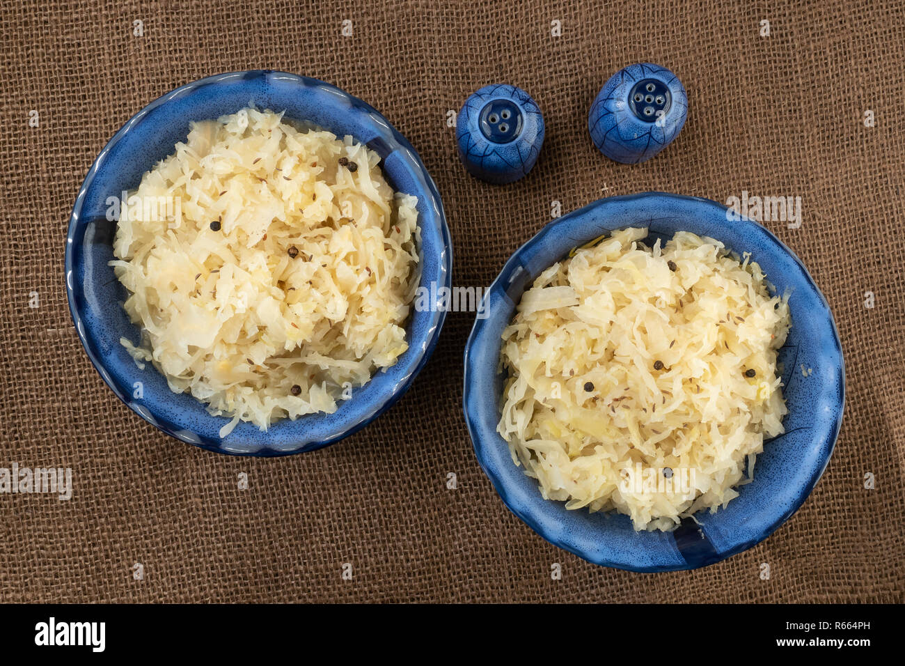 Sauerkraut in a blue bowl. Fresh healthy sauerkraut Stock Photo Alamy