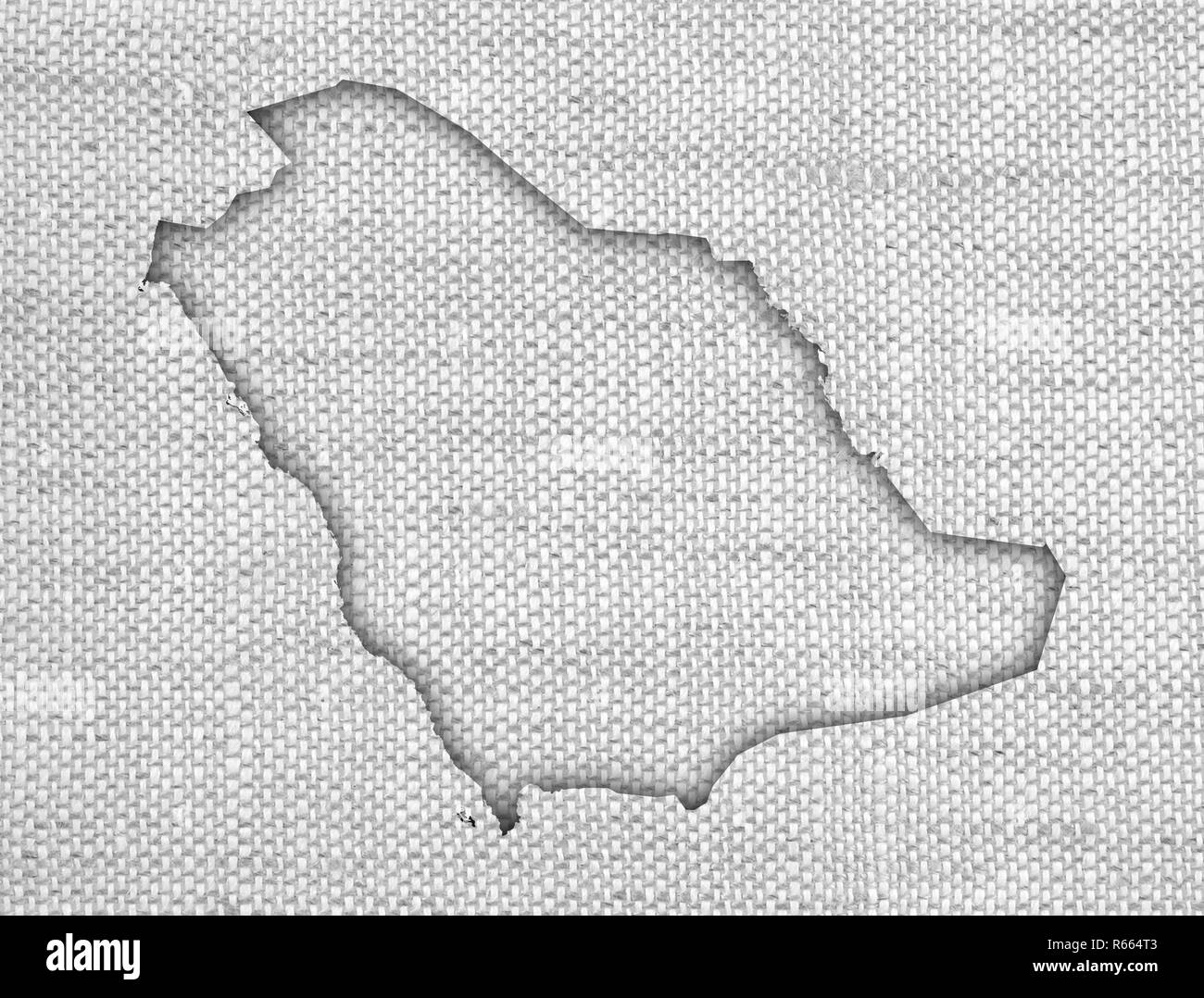map of saudi arabia on old linen Stock Photo