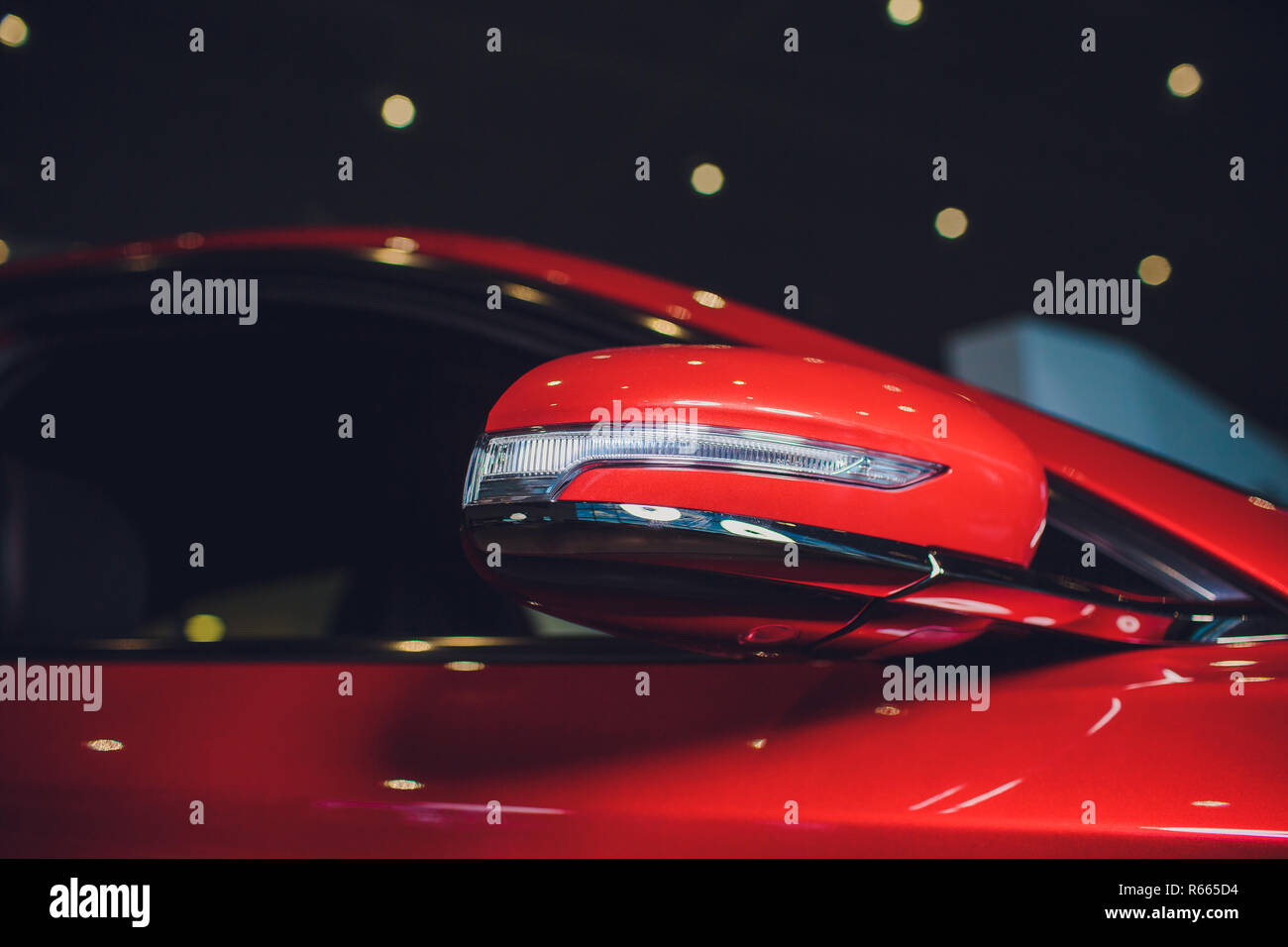 Close up side mirror on sports car Stock Photo Alamy