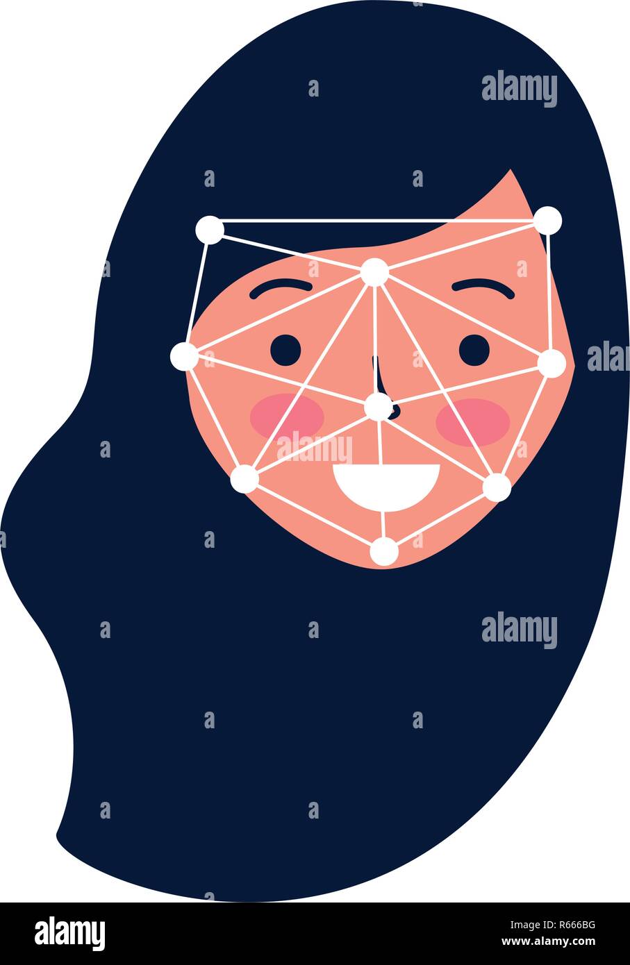 woman face scan process gadget vector illustration Stock Vector Image ...