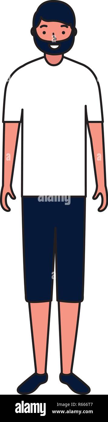 man standing character white background vector illustration Stock ...