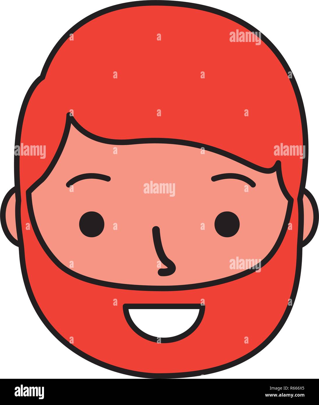 smiling man face cartoon white background vector illustration Stock ...