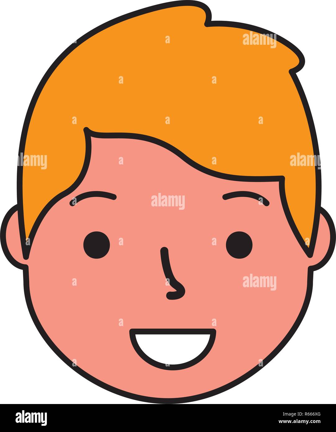 smiling man face cartoon white background vector illustration Stock ...