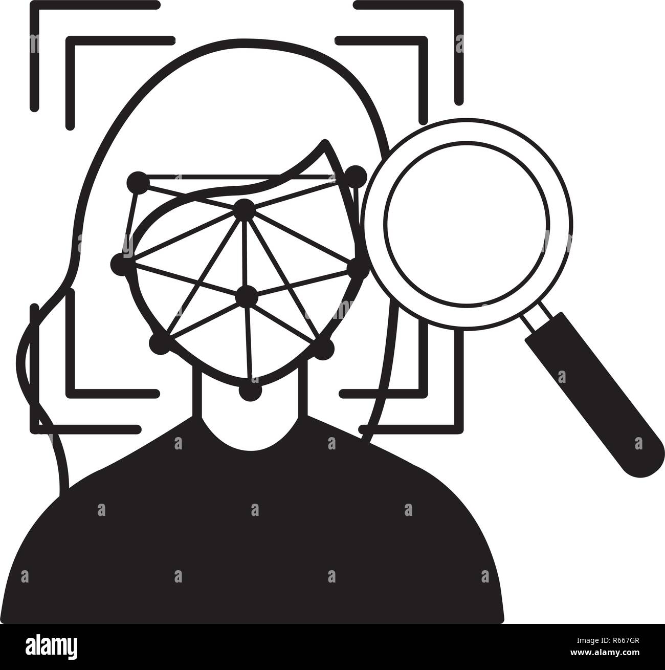 woman face scan biometric analysis vector illustration Stock Vector Image & Art Alamy