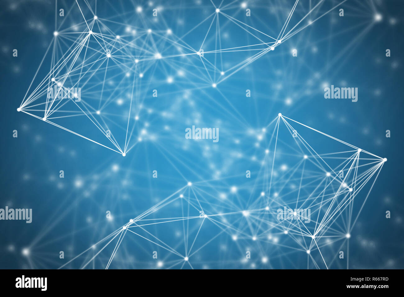 Abstract blue futuristic plexus background connected lines and dots ...