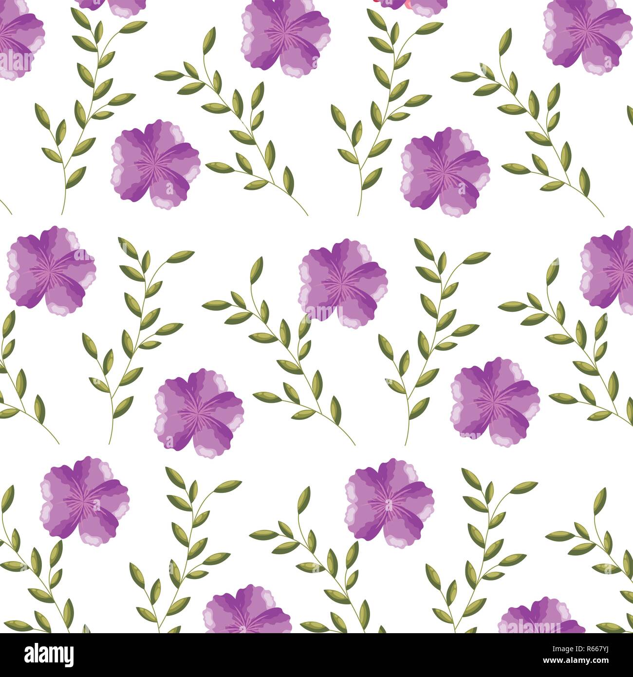 flowers leaves foliage decoration background vector illustration Stock ...
