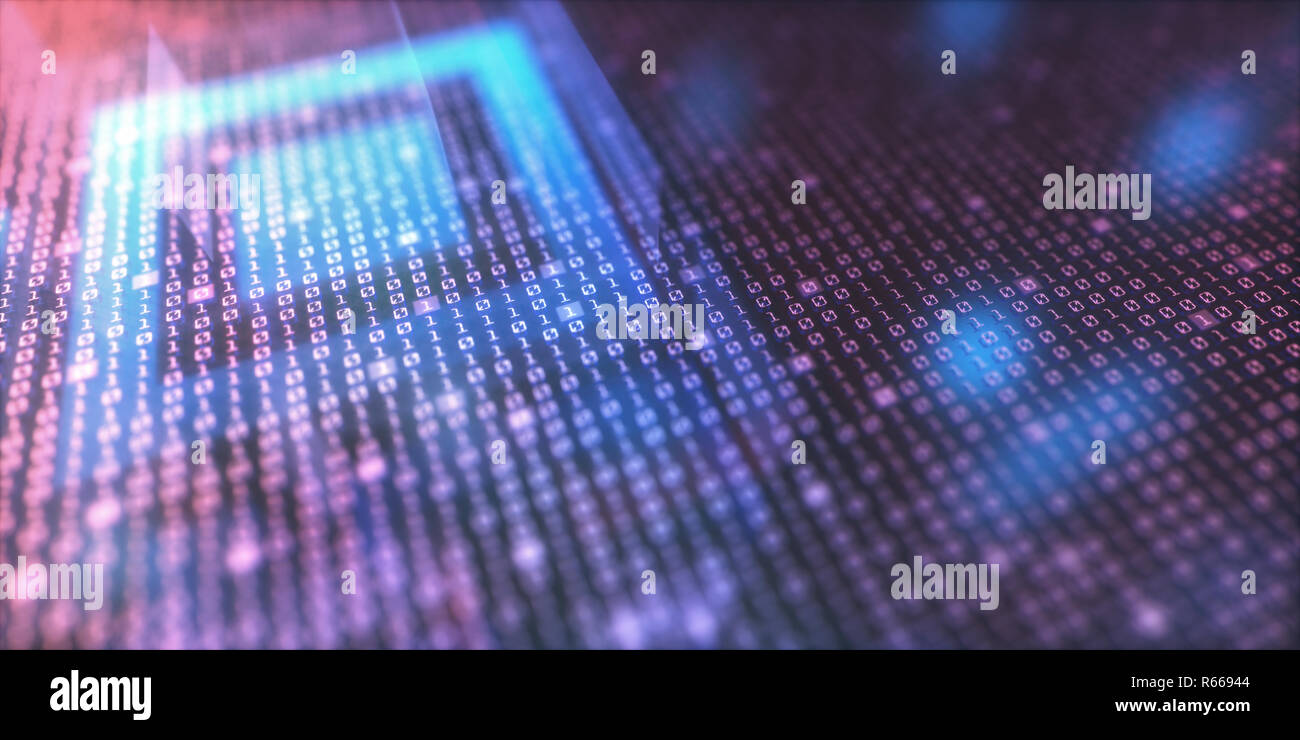 Binary And Quick Response Code Stock Photo - Alamy