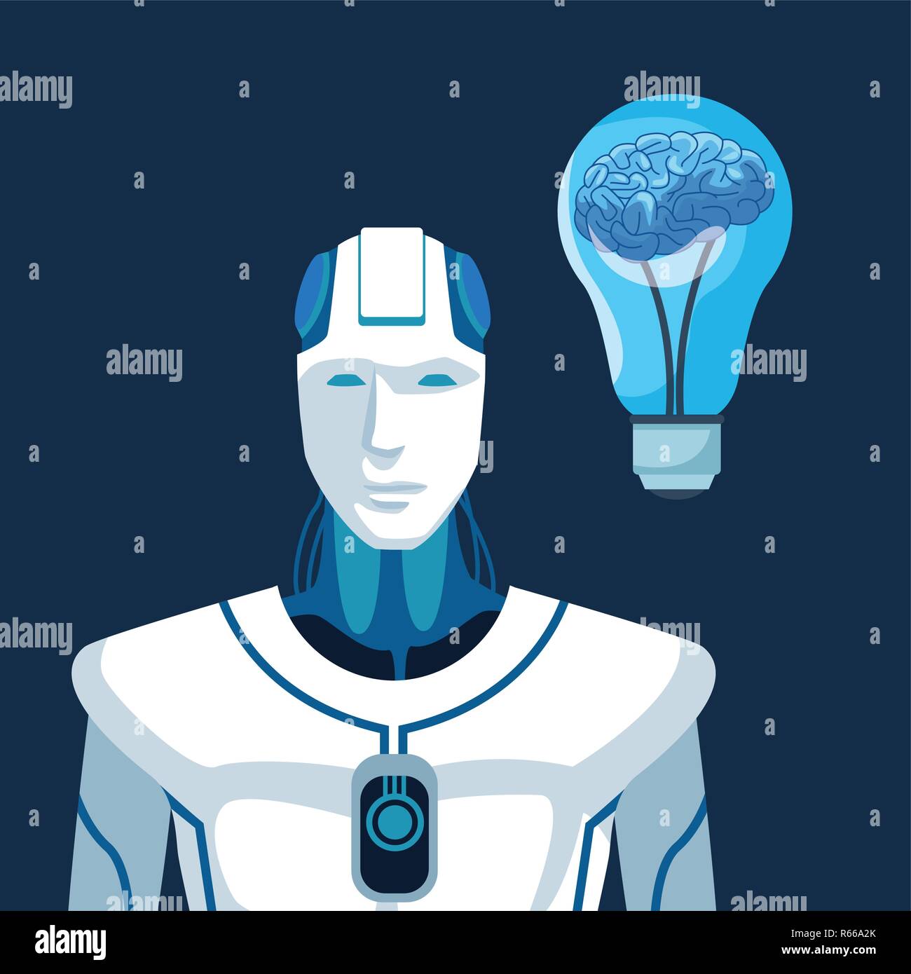 robot with artificial intelligence Stock Vector Image & Art - Alamy