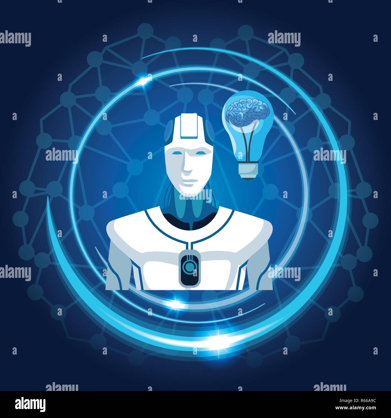 robot with artificial intelligence Stock Vector Image & Art - Alamy