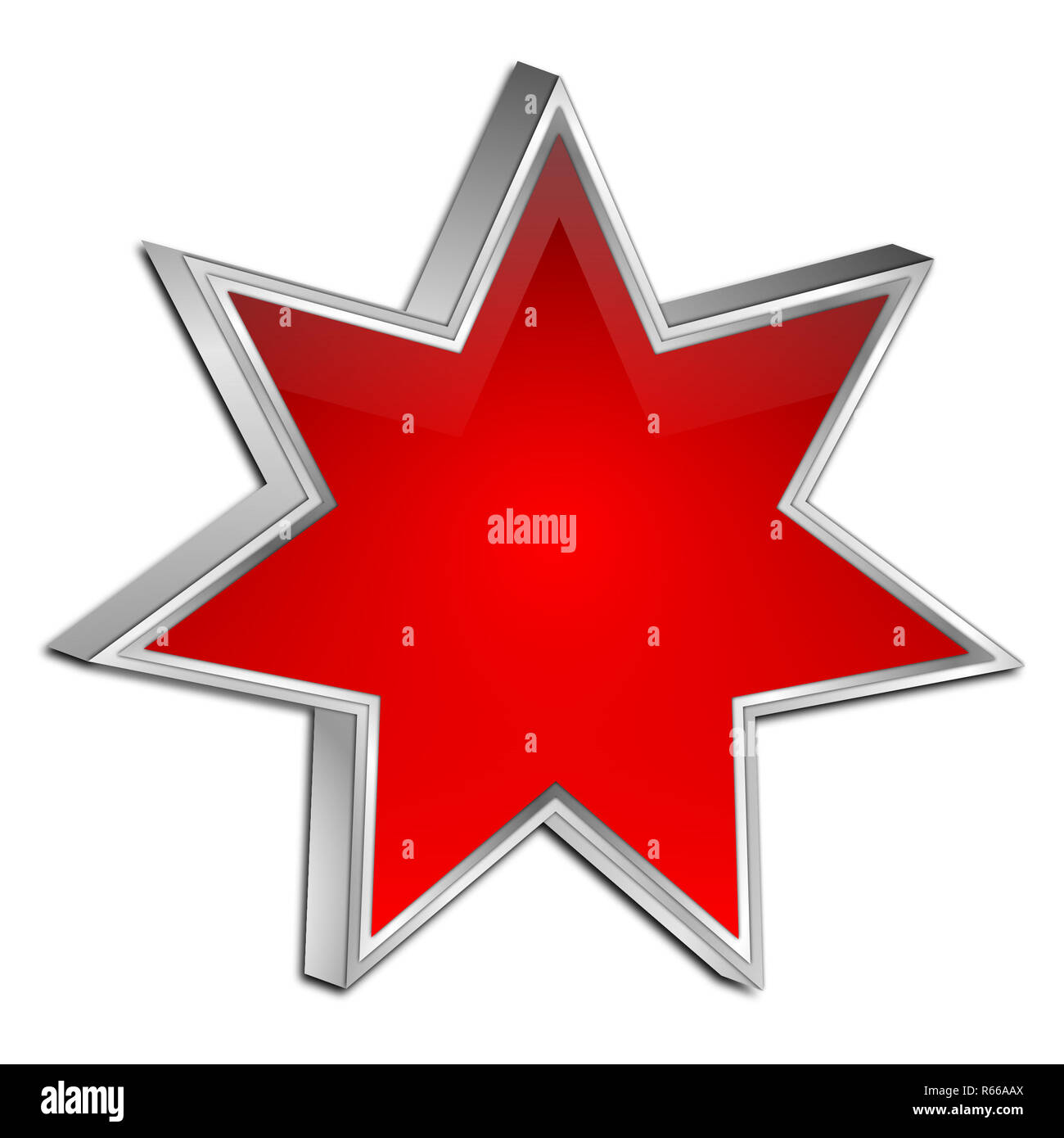 red blank Star Button - 3D illustration Stock Photo