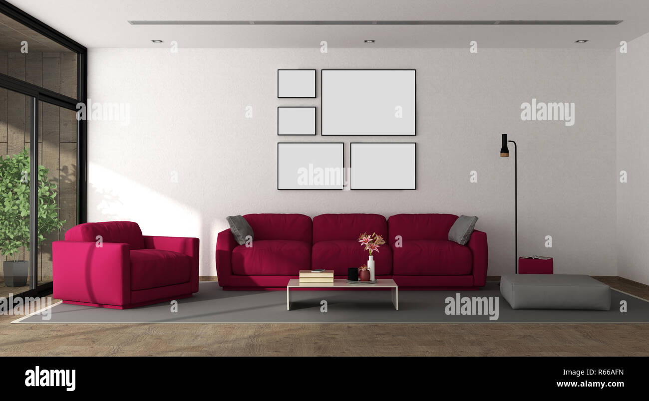 Modern lounge with furniture Stock Photo - Alamy