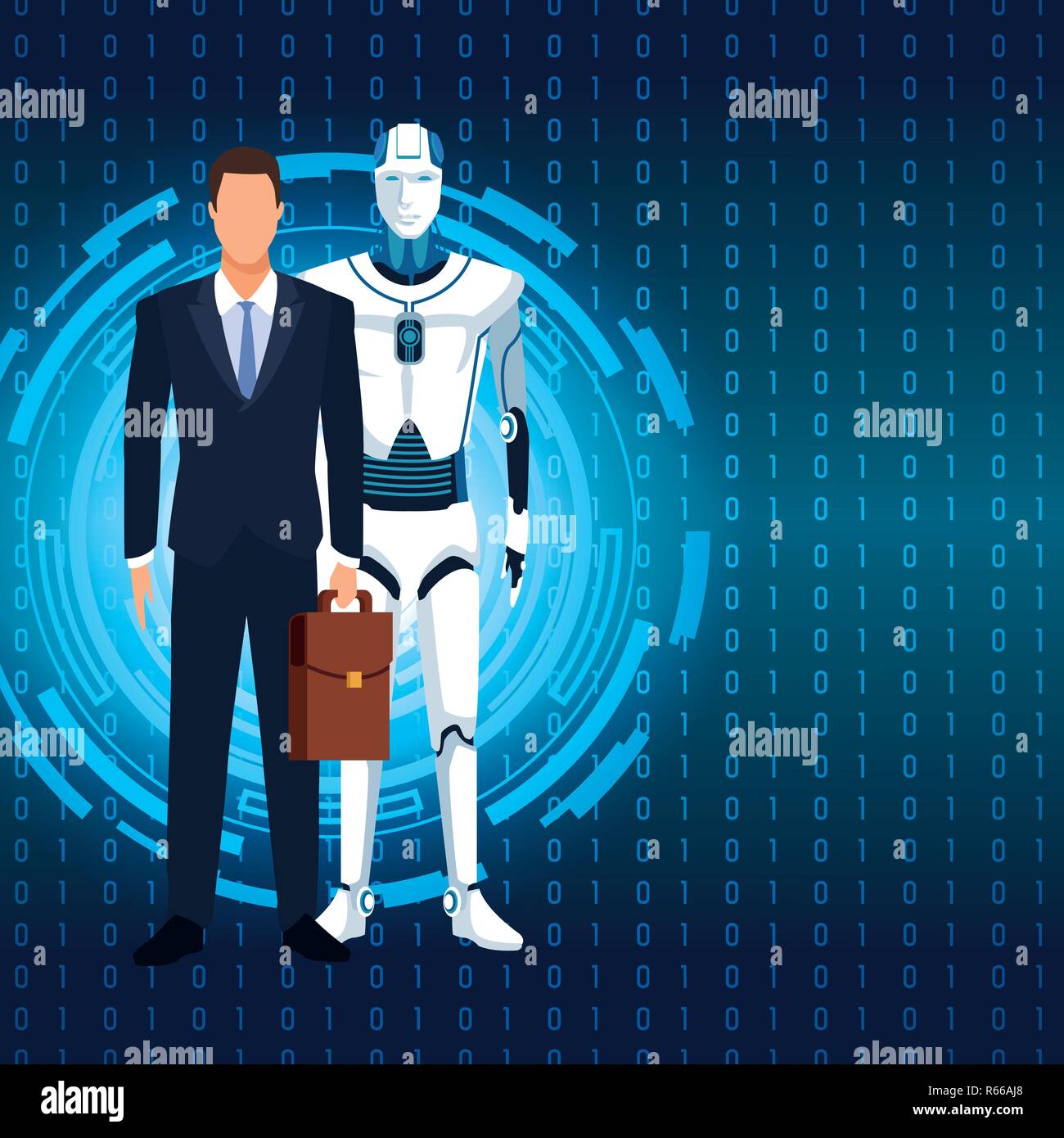 humanoid robot and businessman Stock Vector Image & Art - Alamy