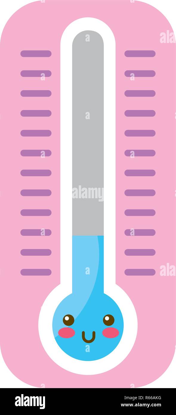 kawaii thermometer temperature cartoon character Stock Vector Image & Art -  Alamy