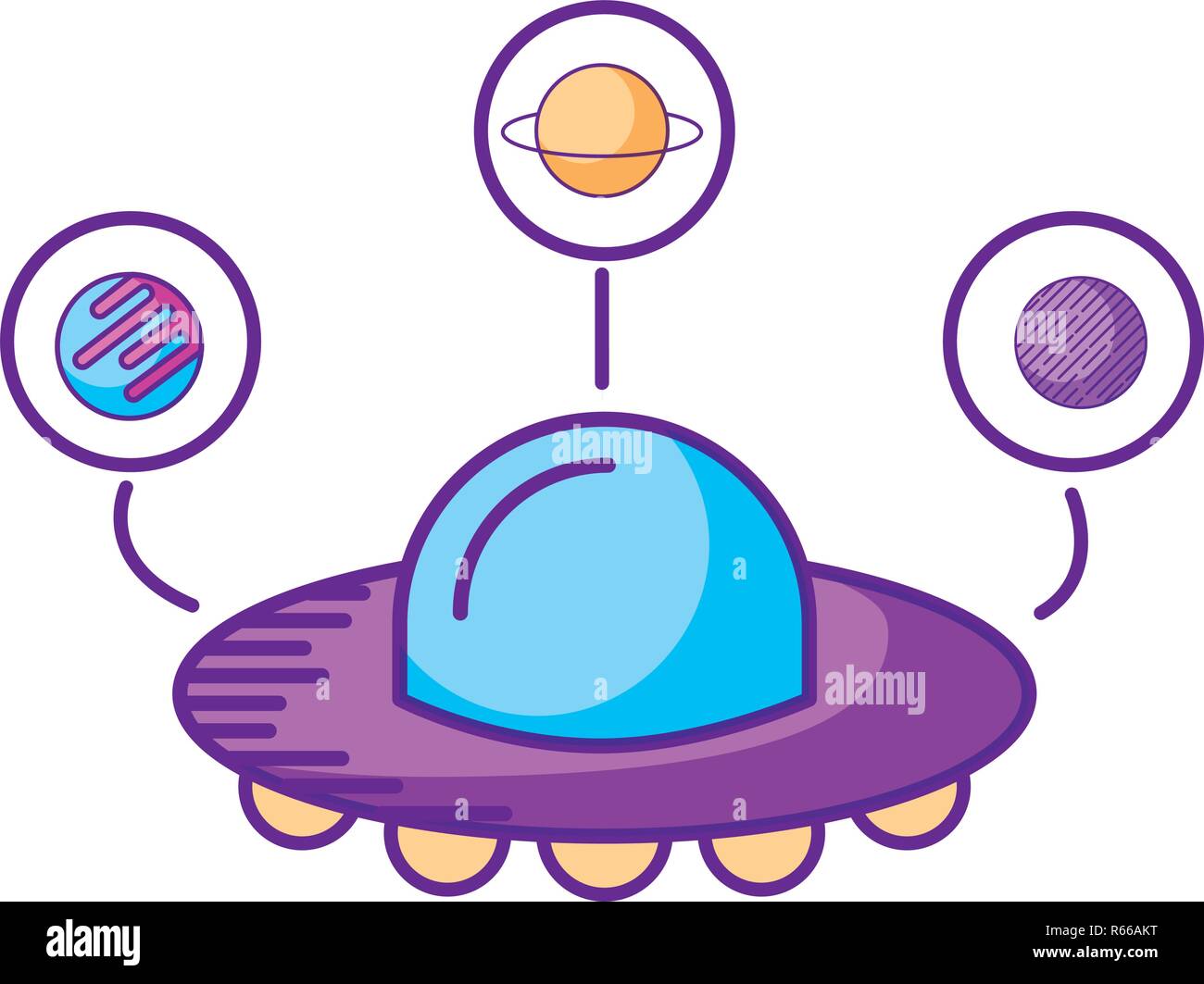 ufo spaceship planets astrology cartoon Stock Vector Image & Art - Alamy