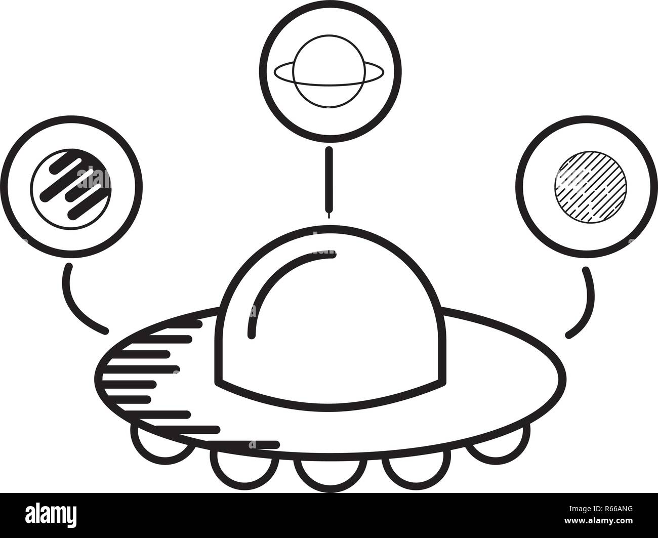 ufo spaceship planets astrology cartoon Stock Vector Image & Art - Alamy